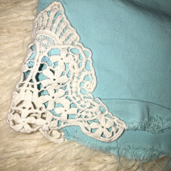 Others Follow Turquoise Denim Shorts - Picture 4 of 5